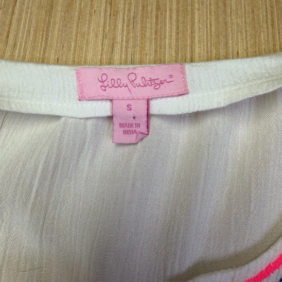 Lilly Pulitzer Dahle Tunic Top Embroidered Resort White Relaxed Fit Womens Small - Picture 3 of 11